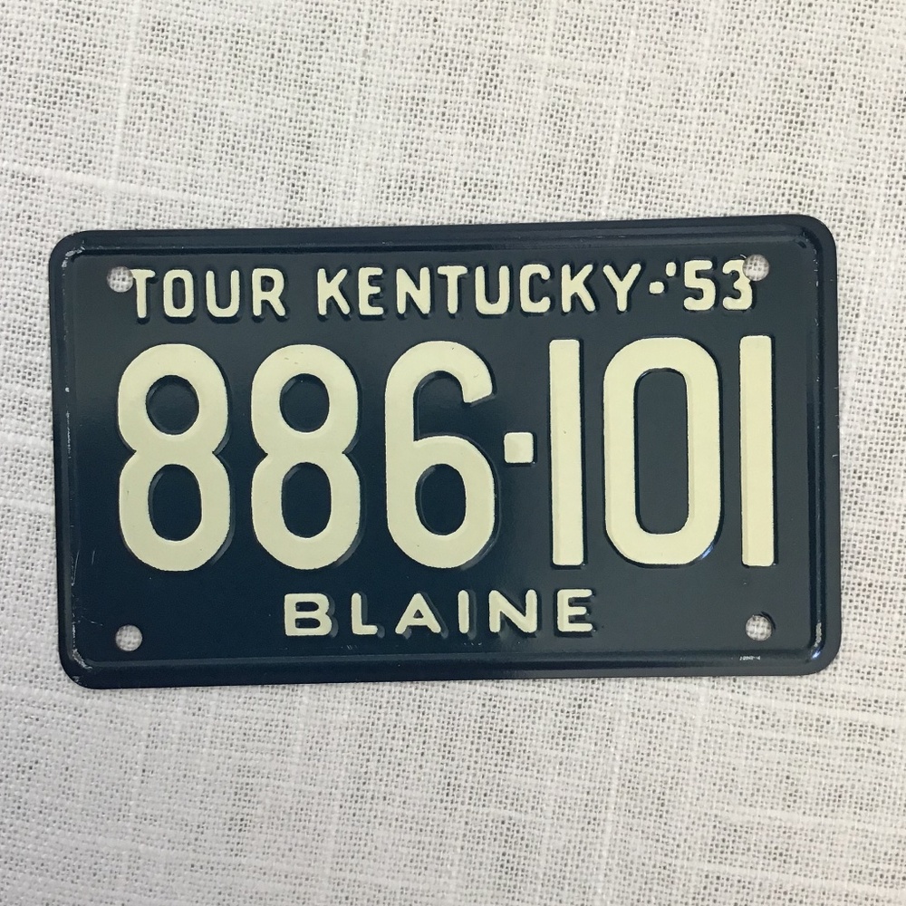 Vintage Kentucky License Plate Bicycle Metal Mini Wheaties ?